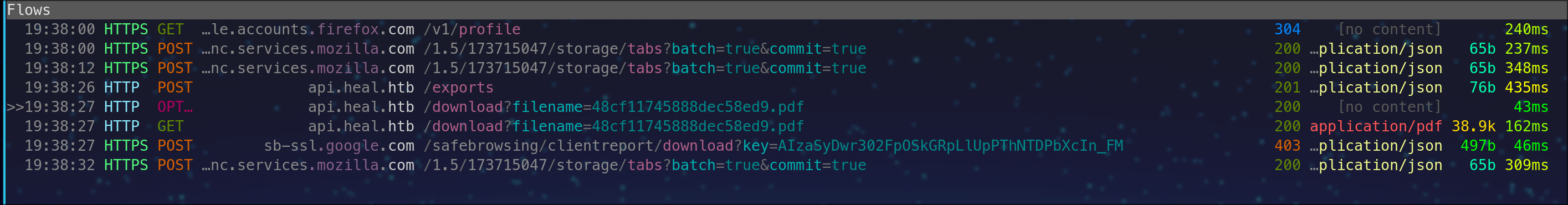 recon with mitmproxy screenshot
