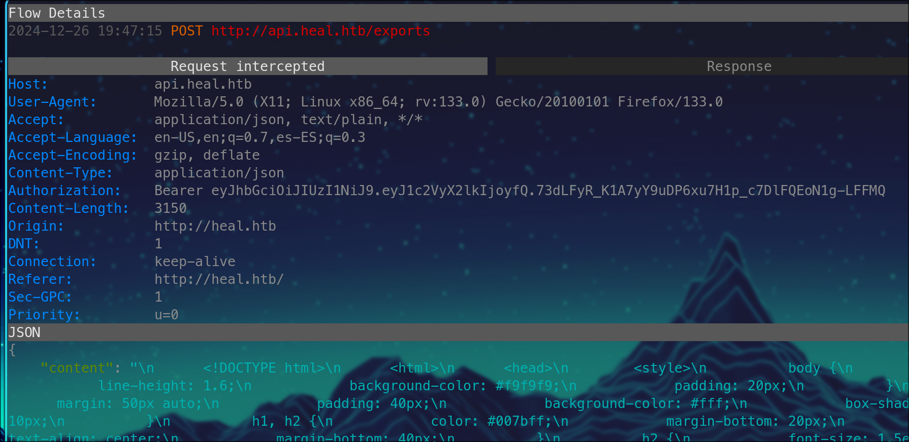 mitmproxy intercep request for token grab